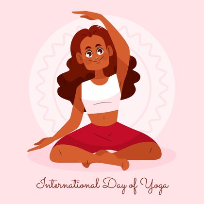 国际瑜伽日手绘国际瑜伽日插图国际冥想禅宗