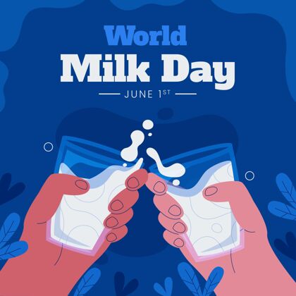 国际有机平面世界牛奶日插画牛奶乳制品庆典