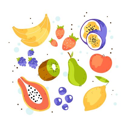 营养手绘水果系列食品水果收集包装