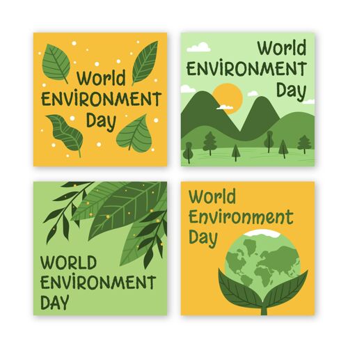 世界环境日手绘世界环境日instagram帖子集手绘包装活动