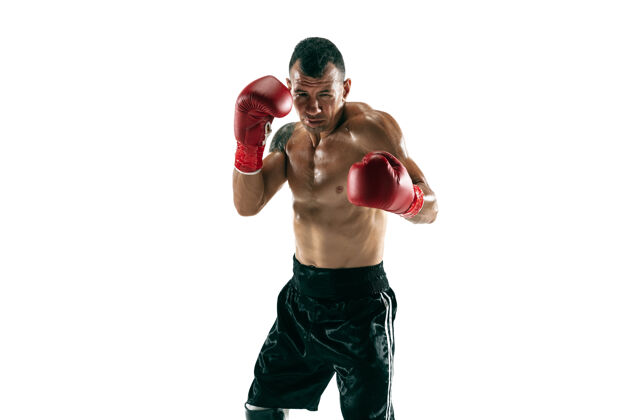 拳击带假肢的肌肉运动员的全长肖像力量残疾自信