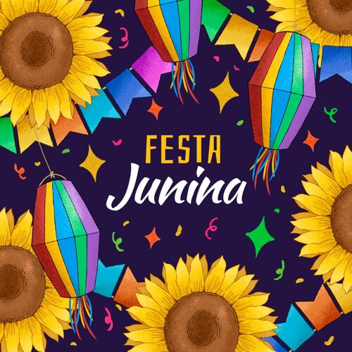 手绘手绘festajunina系列圣约节节日传统