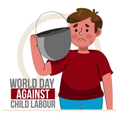 行动卡通世界反童工日插画卡通全球活动
