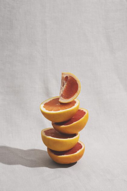 美味配上美味的柚子高角度分类美食