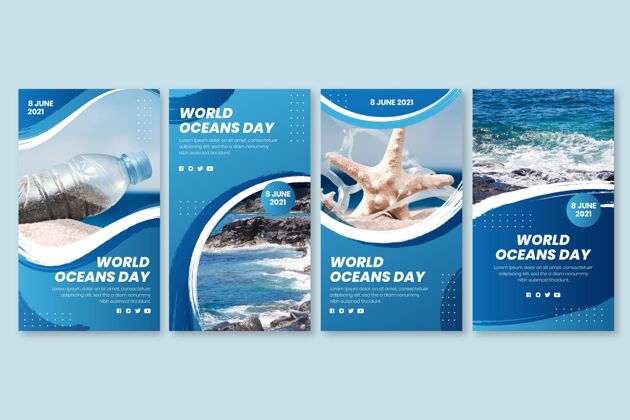收藏平面世界海洋日instagram故事集环境国际故事
