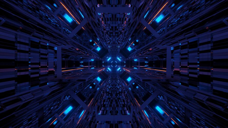 宇宙彩色霓虹激光宇宙环境-完美的数字壁纸未来激光抽象