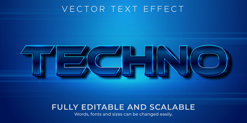 文字效果金属科技文字效果 可编辑闪亮优雅的文字风格未来字体效果技术