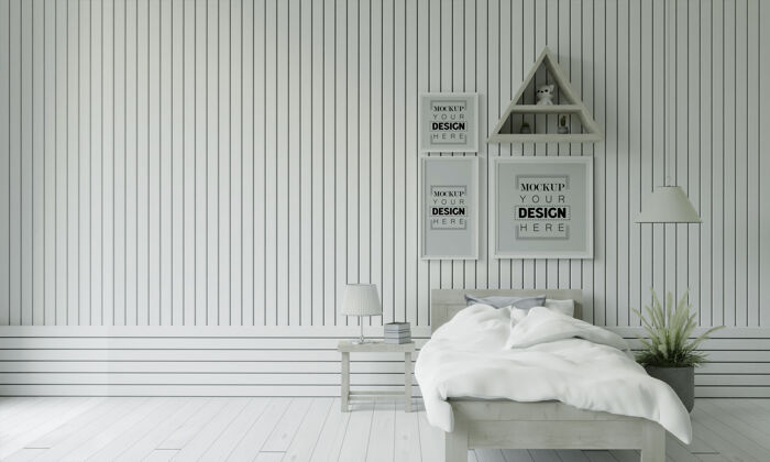 家具海报框架模型室内卧室卧室模型房间