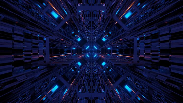 宇宙彩色霓虹激光宇宙环境-完美的数字壁纸未来激光抽象