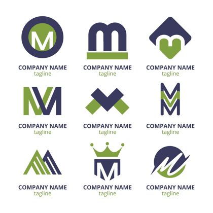 公司一套平面m标志模板M标志公司标志商业