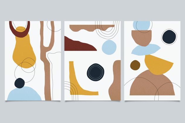 封面收藏手绘抽象造型封面系列手绘封面模板抽象形状