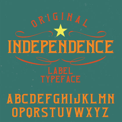 制造复古标签字体命名为独立Abcd字母表徽章