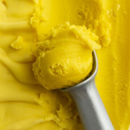 美食美味的黄色冰淇淋细节美味分类