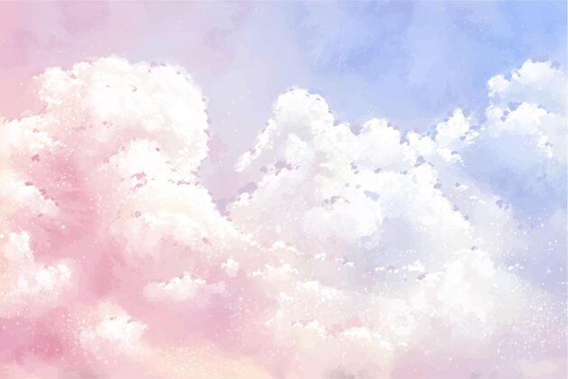 水彩墙纸手绘水彩粉彩天空背景天空背景水彩天空