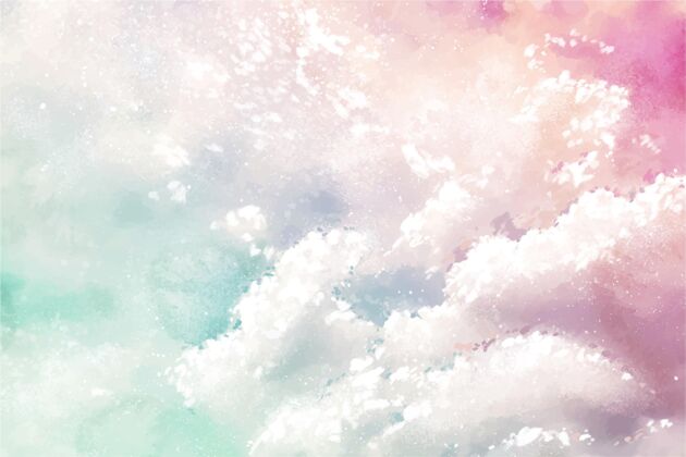 粉彩手绘水彩粉彩天空背景墙纸天空手绘背景