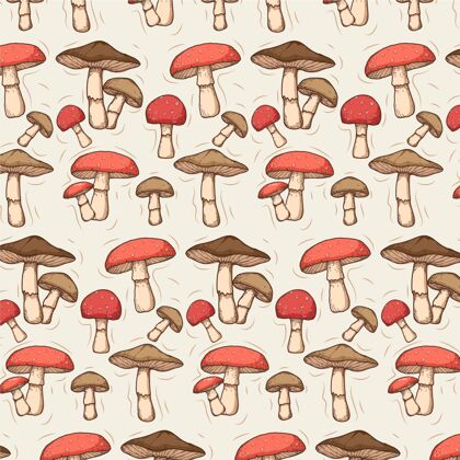 蘑菇收藏手绘蘑菇图案蘑菇背景背景图案