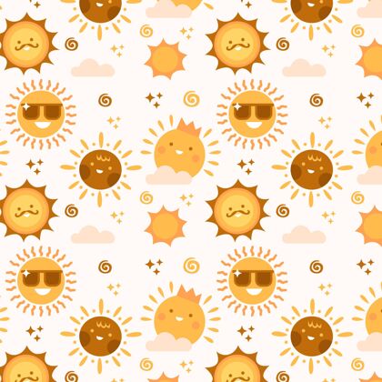 太阳图案手绘太阳图案彩色背景墙纸太阳