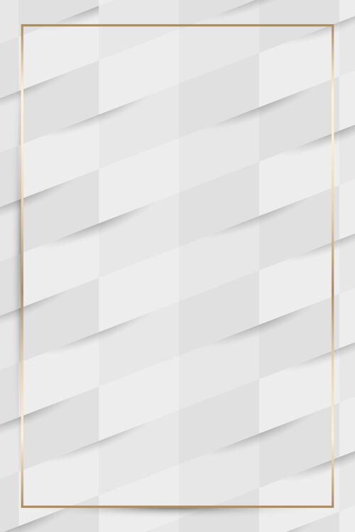 高贵白色无缝编织图案背景上的金色框架未来数码多边形