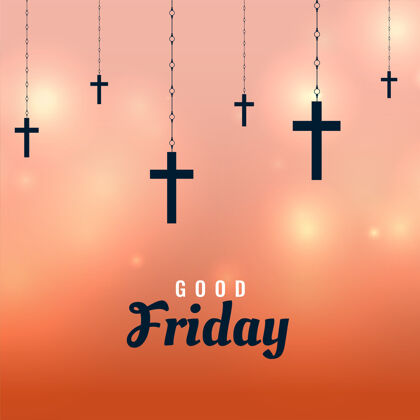 星期五耶稣受难节与悬挂十字架希望愿望善