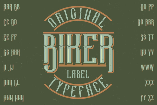 车轮最初的标签字体命名为“自行车”好用在任何标签设计复古年龄手工
