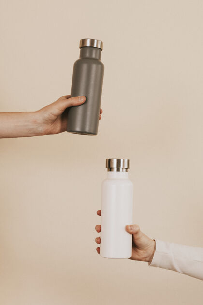 可重复使用灰白色的水瓶品牌可持续性容器