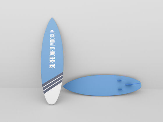 背面冲浪板模型设置在白色背景上冲浪板帆船冲浪