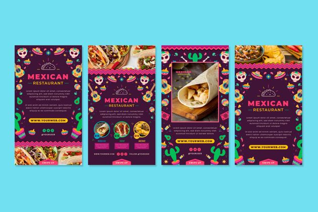 美味墨西哥食品instagram故事模板与照片墨西哥餐厅美食美味