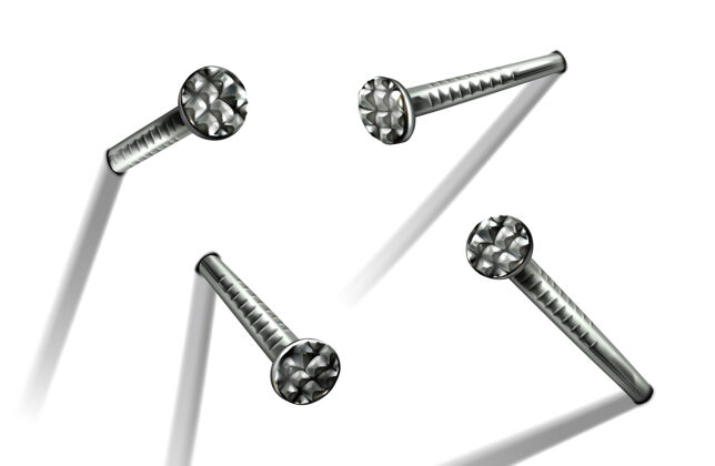 长笛钉在墙上的钉子 钢钉或银钉头 直的金属五金钉或带灰色槽盖的钉子机械角度大小