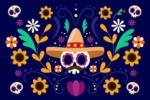 庆祝平淡的墨西哥背景五颜六色背景节日
