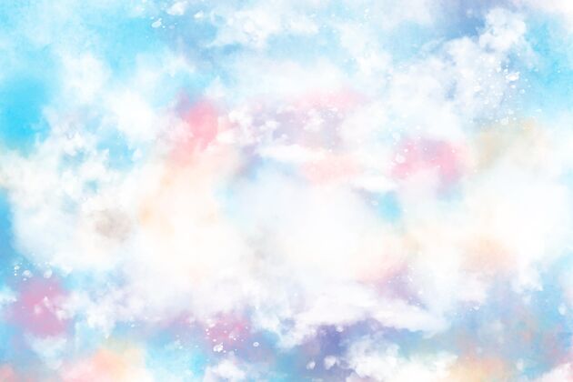 天空背景手绘水彩粉彩天空背景粉彩背景水彩背景背景