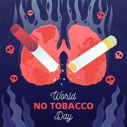 活动手绘世界无烟日插画不健康危险全球