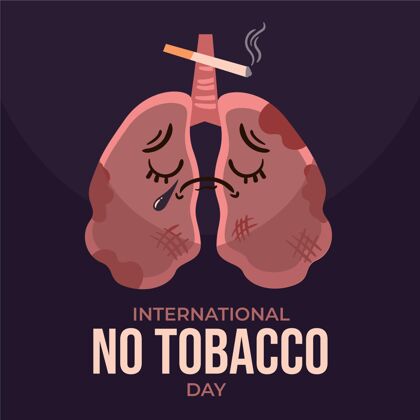 健康问题手绘世界无烟日插画健康全球国际