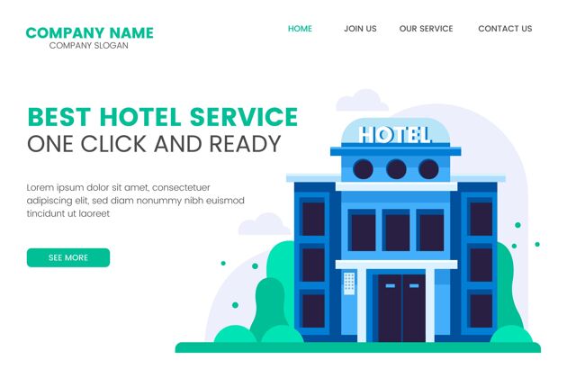 登录页创意酒店登录页与插图酒店登录页信息主页