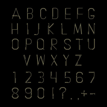 集合拉丁细线字母表字母几何图形