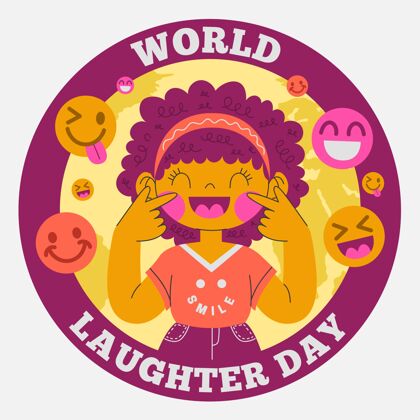国际平面世界欢笑日插画全球欢笑平面
