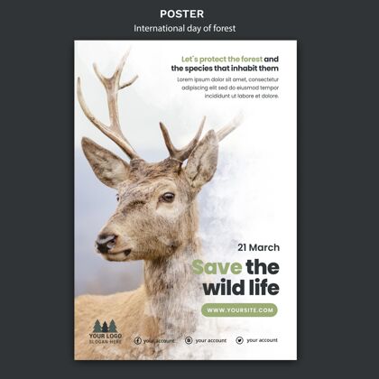 国际世界森林日海报模板打印模板全球环境