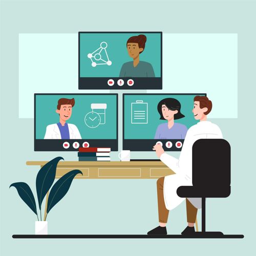 平面设计有机平面在线医学会议插图论坛医疗虚拟