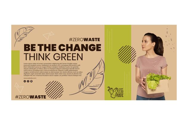 可持续性环境横幅绿色环保女性