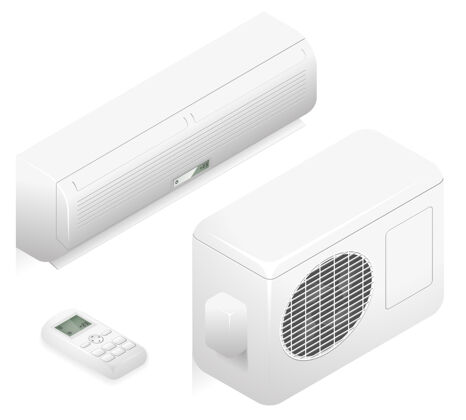 冷却白色空调用于办公室的气候控制3d家用夏季空调系统空调用于通风空气说明空气流量温度