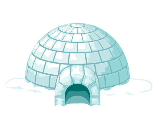 冰冰冷的家或房子 冬天用冰块建造冰屋插图冻结极点霜冻