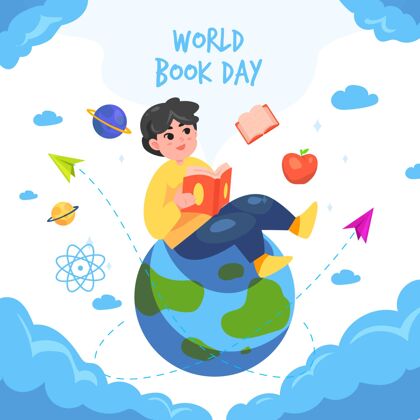 小说卡通世界图书日插画故事世界图书日活动