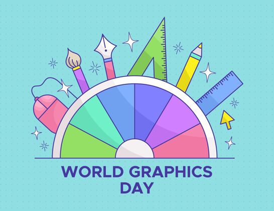 4月27日手绘世界图形日插画传播设计全球世界传播设计日