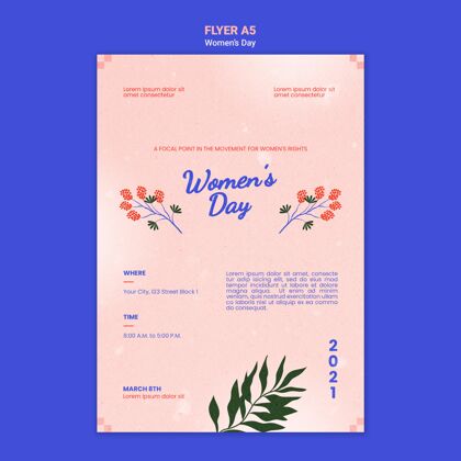 3月8日美丽的妇女节海报模板插图模板女性女人