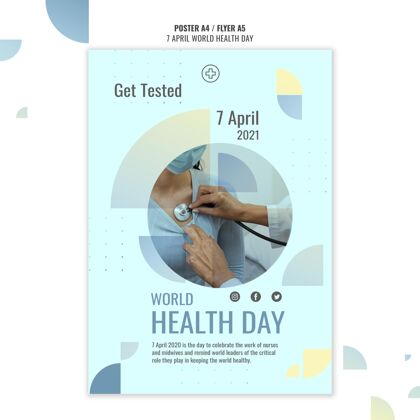 传单带照片的世界卫生日海报模板世界卫生日医疗保健医疗保健