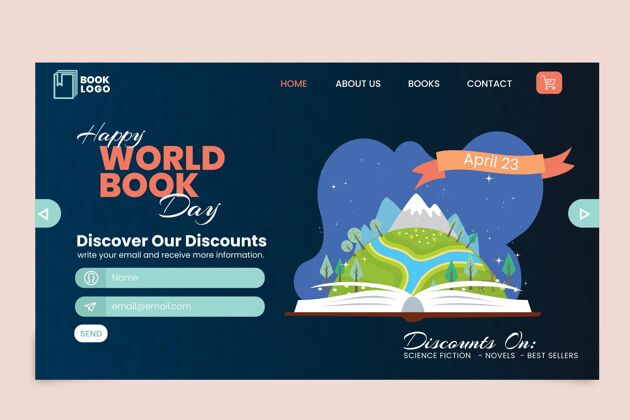 小说世界图书日登录页模板庆典全球图书