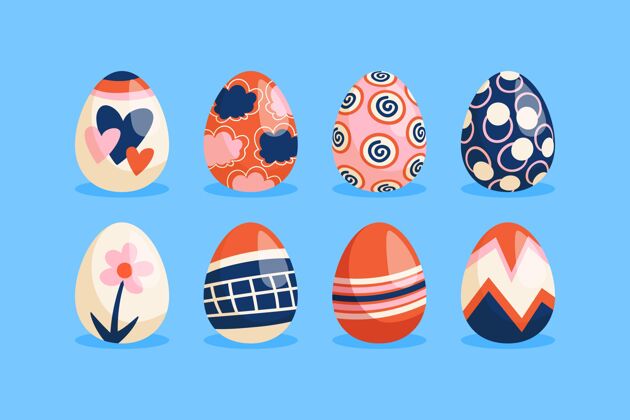 教手绘复活节彩蛋系列套装庆祝彩蛋