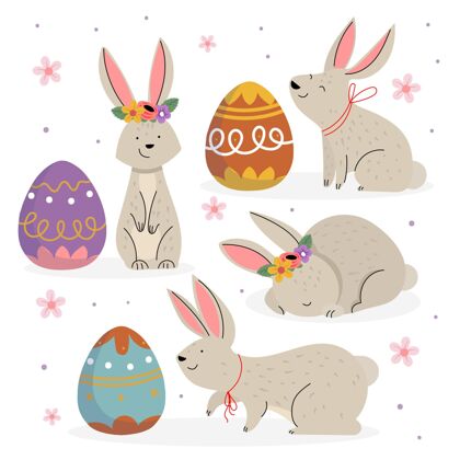 插画手绘复活节兔子系列教宗教分类