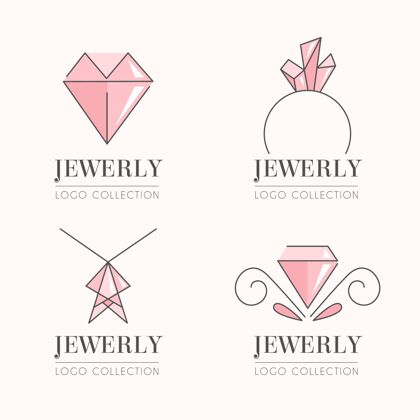 珠宝线性平面珠宝标志收集企业标识标识模板品牌