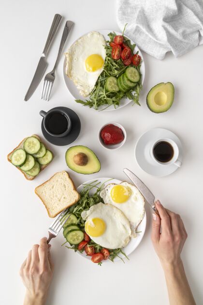 分类早餐的创意安排美味食物安排