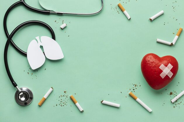 健康顶视图无烟日元素分类成瘾安排尼古丁